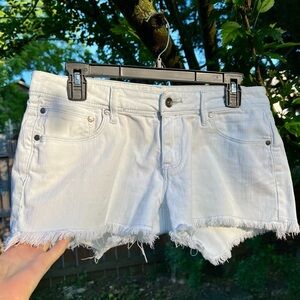 Roxy RARE Vintage Low-rise frayed hem light wash denim jean shorts 28